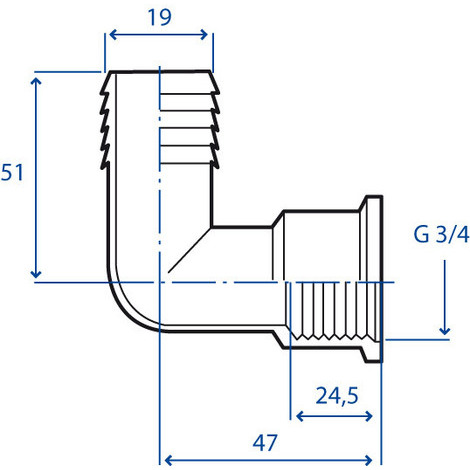 RACCORDO CURVO  G 3/4